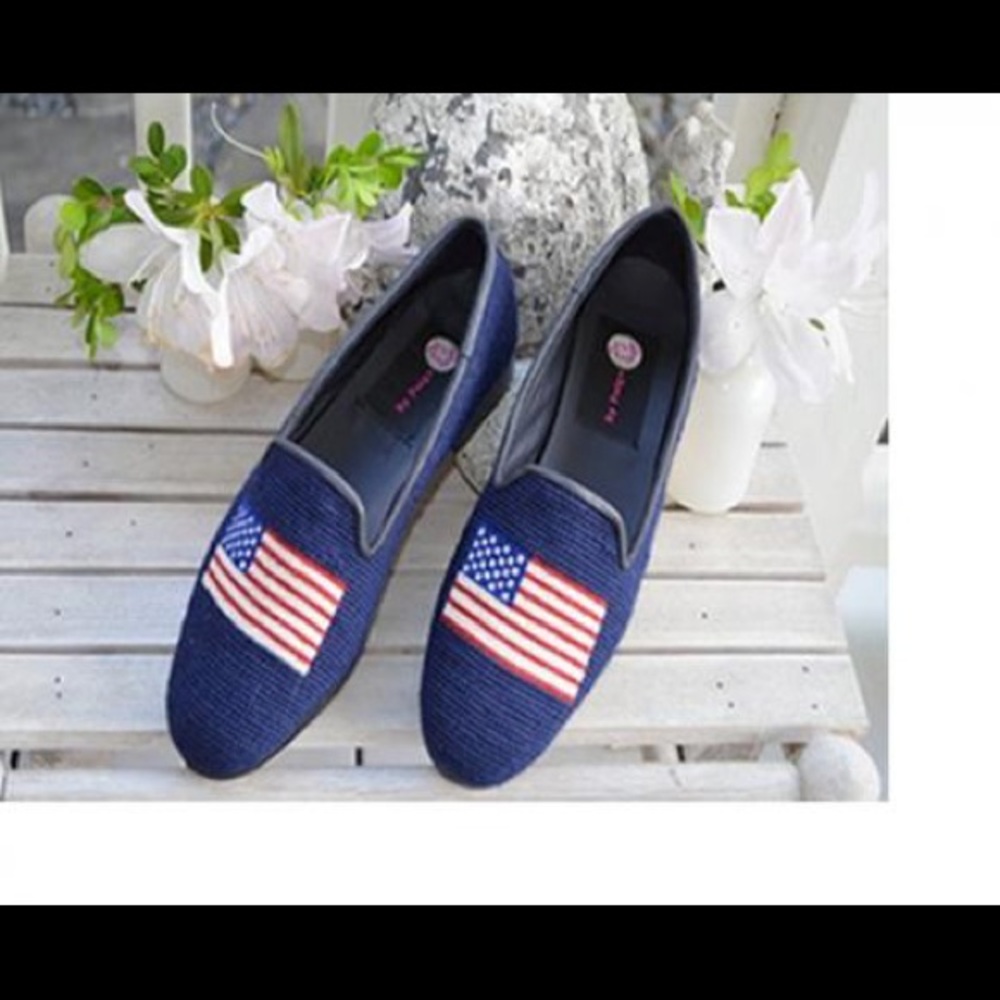 By Paige American Flag Needlepoint Loafers